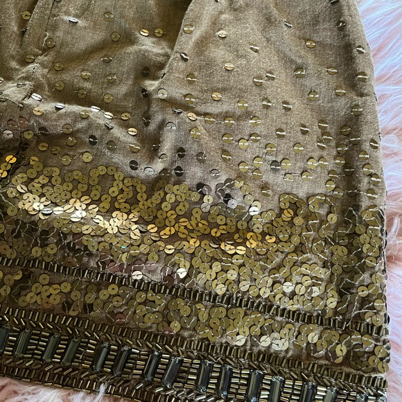 Jennifer Lopez Gold Beaded & Sequin Skirt Size 10 NEW - Picture 9 of 11